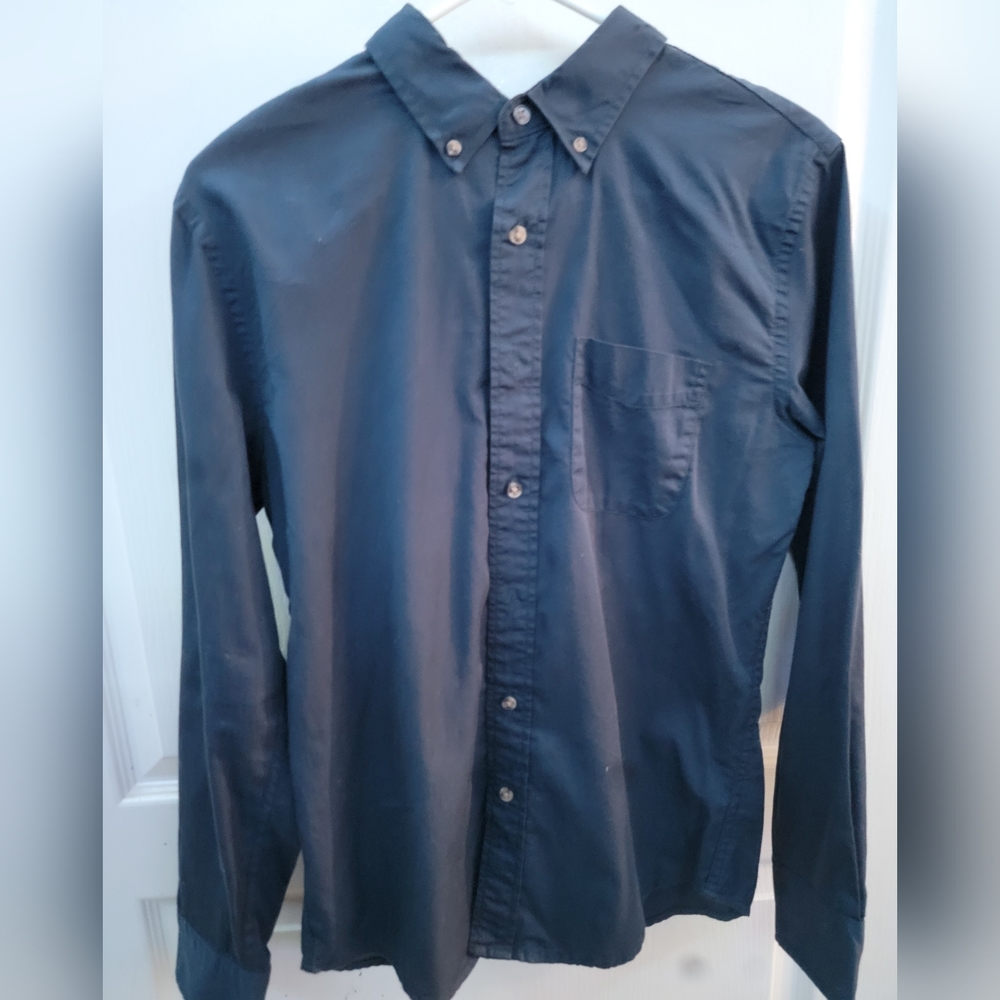 21 Men Navy Blue Button Up